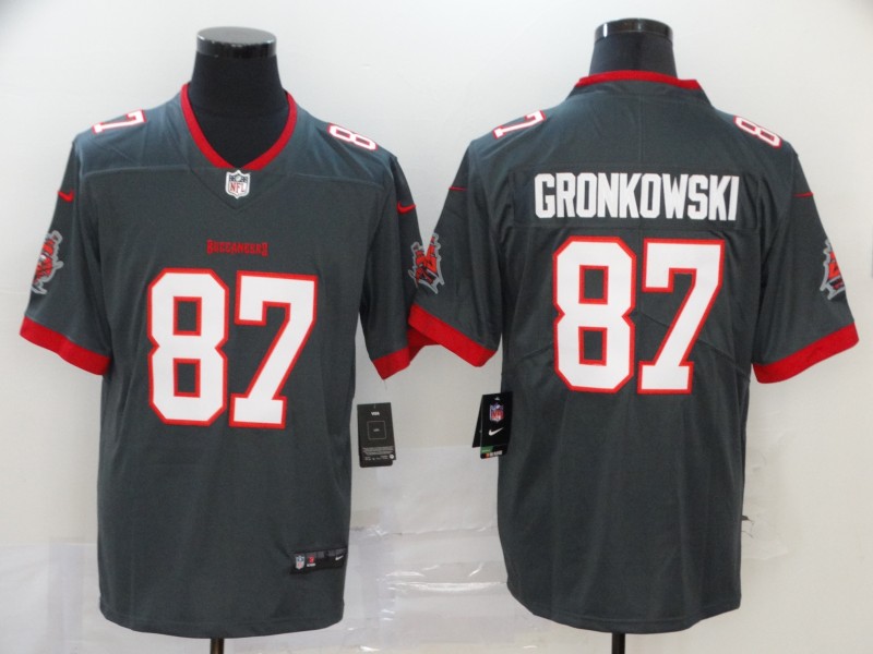 Men's Tampa Bay Buccaneers Grey #87 Rob Gronkowski 2020 Vapor Untouchable Limited Stitched NFL Jerse